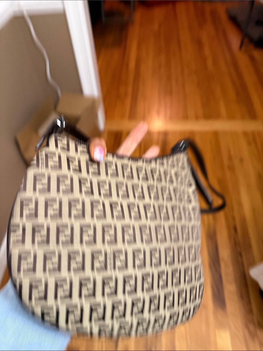 Fendi Tan & Brown FF Canvas Mini Shoulder Bag - Picture 7 of 8